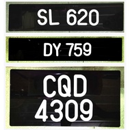 No Flat / Nombor Plate Kereta Sekali Papan (Number Putih+Tape) Code:D19 *Free doubleside tape