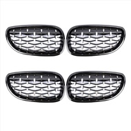 (LA7Z) 2X Front Bumper Kidney Grill Diamond Grille for BMW E60 E61 5Series 550I 535I M5 2003-2010 Me