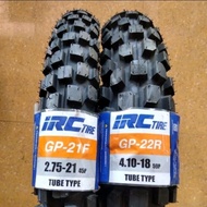 IRC GP-21F-22R PAKET BAN DEPAN+BELAKANG CRF/KLX BF RING 21+18 BAN LUAR IRC TRAIL TRIALS TRIAL TRIL 1