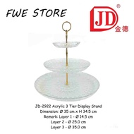JD Acrylic 3 Tier Display Stand / Cake Stand / Cupcake Stand / Fruit Stand / Decoration Stand JD-292