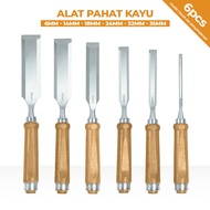 Allefix Wood File 6MM-35MM Wood Chisel Set 6PCS Wood Carving Chisel Pry Firmer Chisel- 6812