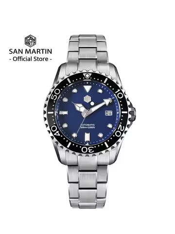 San Martin New 40mm Diver Watch YN55 Enamel Dial Classic Luxury Men Automatic Mechanical Watches Sap