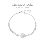 TDG 10K Gold Lab-Grown Square Cluster Diamond Bracelet
