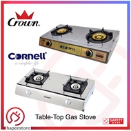 CROWN / CORNELL 318 Table Top Gas Stove (LPG/PUB) / CORNELL CGS-P1102SSD (LPG) Double Gas Stove