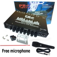 4-Band Car Preamplifier Pro Plus EQ-999 Support USB/SDmmc/Double mic input/AUX