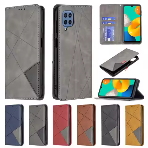 M32 Case for Samsung Galaxy M32 M 32 M325 Cover Case Magnet Flip Leather Coque For Samsung M12 M02 M