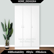 Almari Modern Scandinavian Wardrobe (3 Doors) With Large Hanging Space almari ala ikea almari murah