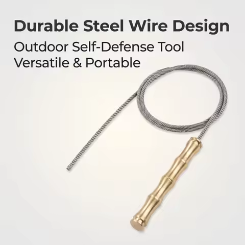 Brass Tactical Whip Emergency Tool Self Defense Anti Skid Glass Breaker Emergency Hammer Survival Ki