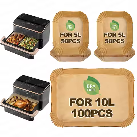 Baking Paper Compatible with Hot Air Fryer Cosori Twinfry 10L, Non-Stick Waterproof Oil-Proof Dispos