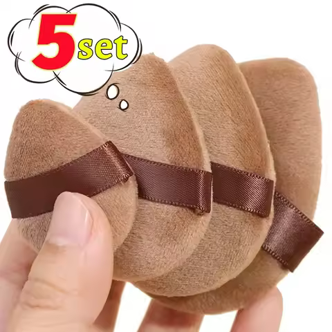 XS/S/M/L Velvet Cosmetic Powder Puff Super Soft Brown Dry Wet Use Mini Finger Puffs Professional Bea
