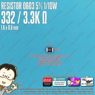 RESISTOR 0603 5% 332 / 3.3K OHM SMD 1608 3K3