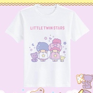 Littletwinstars Gemini Joint Cartoon Related Short Sleeve T-shirt Soft Girl Student Loose Couple Out