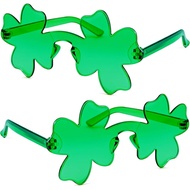 ILHSTY 2 Pasang Aksesori Hari St Patricks Cermin Mata Shamrock, Cermin Mata Hijau Irlandia, Cermin M