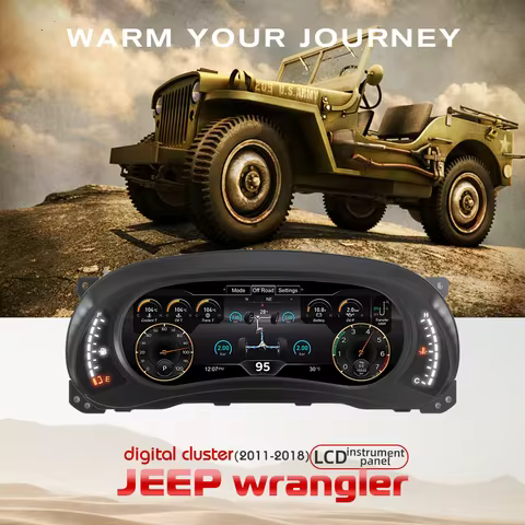 Fit for Jeep Wrangler JK LCD Digital Instrument Cluster Plug and Play HD Display Dashboard 2011-2018