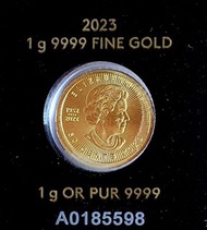 全新加拿大皇家鑄幣廠，超迷你加拿大2023年楓葉1g 9999 純金金幣