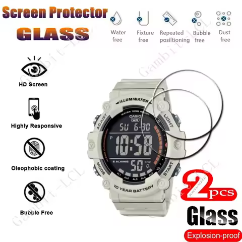2PCS 9H Tempered Glass Screen Protector For Casio AE1500 WHX GPR-B1000 GBD-H1000 GBD-100 AE-2100 PRW