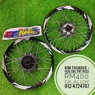 RIM ALLOY THUNDER HITAM + HUB CNC PNP W125 🇹🇭🇹🇭