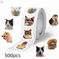 500pcs/roll Stickers Self Adhesive Cat Stickers for Kids Teachers, Cat Kitten Stickers for Toddlers 