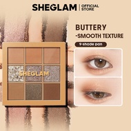 SHEGLAM 9 Colors Matte Eyeshadow Palette Smooth Eye Shadow Makeup Cosmetics Silent Disco Pembayang