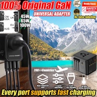 GAN】Universal Adapter Travel International Adapter Plug Universal Adapter Charger 100W Adaptor unive