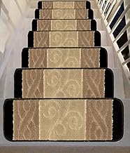 Gloria Rug High Pile Skid-Resistant Rubber Backing Gripper Carpet Stair Treads - Washable Stair Mat 