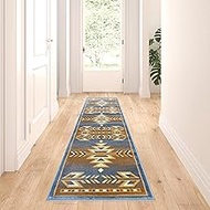 Masada Rugs, Southwest Native American, Area Rug (2 Feet X 7 Feet 3 Inch) Runner, Blue