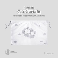 Bebeours Car Curtain - Premium Anti-Uv Baby and Child Car Window Curtain Suction Car Window Curtain/