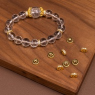 18k Gold-Plated Micro-Inlaid Zircon Wheel Beads 7mm Spacer Beads Crystal Jewelry Spacer Bracelet Spa