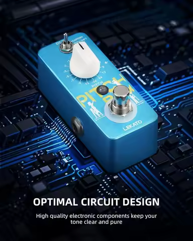 Lekato Mini Guitar Pitch Pedal- Harmonizer, Octave Shifter & Detune W/ Drop Tuning, True Bypass Comp