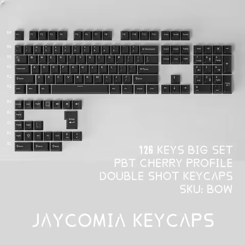 PBT Cherry Keycaps For teclado mecânico gamer Double Shot Minimalist Keycap 126 Keys Mechanical Keyb