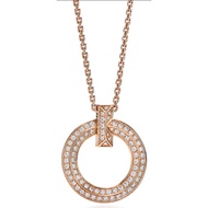 18K White Gold Inlaid Diamond Ring Necklace