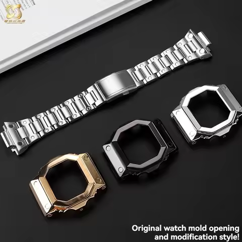 GX-56BB Modified Suit watchband For Casio G-SHOCK GXW-56 GX-56BB Stainless steel metal Bezel watch c