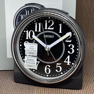 [Original] Seiko Clock QHE198K Black Analog Quiet Sweep Beep Alarm Lumibrite Hand Bedside Alarm Clock QHE198