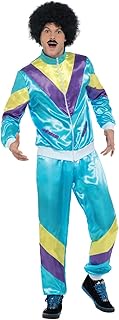 Smiffys mens 80s Height of Fashion Shell Suit Costume, Blue, M - US Size 38"-40"