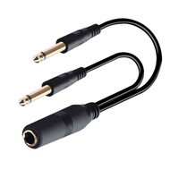 Kellnny 1 4inch to 6 35mm Male Y Splitters Cable 6 35mm to Double 6 35mm TS Mono Cable