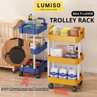 LUMISO Multipurpose Trolley Rack 3 Tier Trolley Home Storage Rack Kitchen Rack Mini Trolley Rak Troli