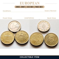 1Set3pcs 50Cent-1Euro Coins Normal Conditions 2002-2003 Euro Coins Duit Syiling Lama (CollectibleOnl