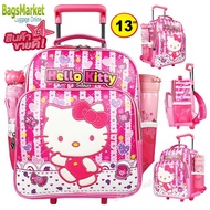 Bagsmarket Kids Luggage กระเป๋าเด็ก กระเป๋าเดินทางล้อลาก กระเป๋าเป้ล้อลากสำหรับเด็ก กระเป๋านักเรียน Hello Kitty ลายลิขสิทธิ์แท้ ส่งจากไทย