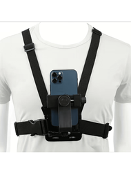 通用手機胸掛式背帶支架,戶外智能手機 Pov 視頻手機夾,手機支架胸帶支架