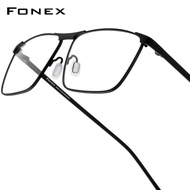 FONEX Pure Titanium Glasses Men Brand Design Square Eyeglasses Business Full-Rim Japanese High-Quali