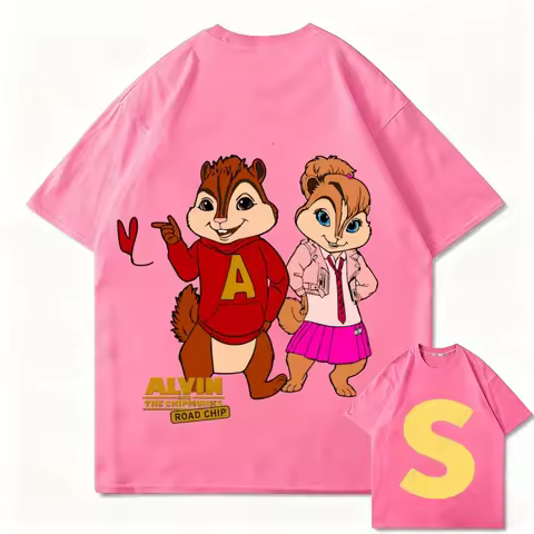Animated Movie Alvin and The Chipmunks S/P Promo Nerd Geek Hot Sale Animation Vintage Graphic T Shir
