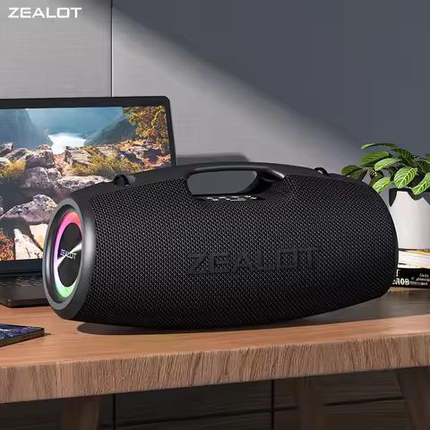 Zealot-S78 120W Portable Bluetooth Speaker - IP67 Waterproof Boombox with LED Light & Power Bank Fun