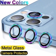 For iPhone 15 14 Plus 14 13 12 11 Pro Max Camera Lens Tempered Glass Metal Ring Protector Film