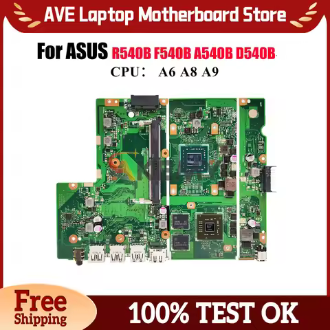 X540BP Laptop Motherboard For ASUS VivoBook R540B X540BP D540B F540B A540B X540B Mainboard With A6 A
