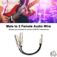 LUOYAO1 6.35mm Male to 2 6.35mm Female, Electric Box Bass 20cm/7.87in Breakout Splitter Cable, Male 