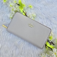 Kate Spade Madison Zip Around Continental Long Wallet in Grey Saffiano Leather - Ladies Wallet