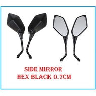 Electric Scooter Side Mirror 2 Types Circle Chrome and Hex Carbon - 0.6cm to 0.8cm diameter