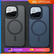 H2 Magnetic Bumper Matte Casing Military Grade Shockproof Case for iPhone 17 16 15 14 13 12 11 Pro M