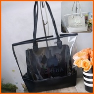○ ☽ ➹ Agatha Paris PVC Tote Bag with Pouch