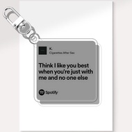 CAS Keychain SPTFY Lyrics | Gantungan Kunci Lirik SPTFY CAS UV Printed 2 Sisi on 3 mm Acrylic Frame 